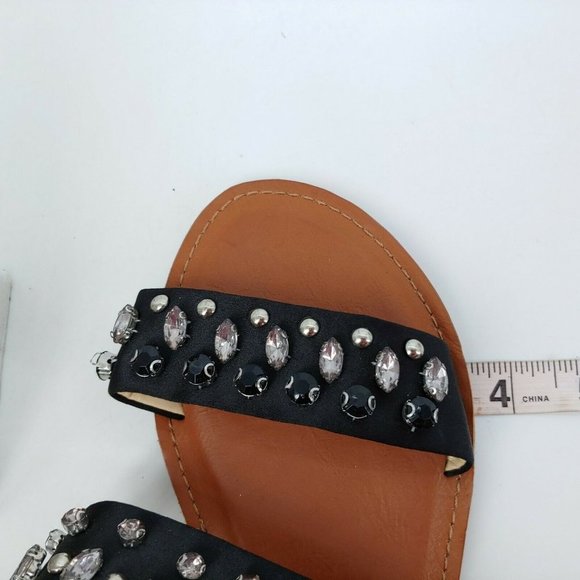 REPORT Signature Womens Zoran Crystal Embellished Slingback Sandals Black 7 - Picture 7 of 10